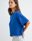 Cobalt Short Sleeve Crop T-Shirt