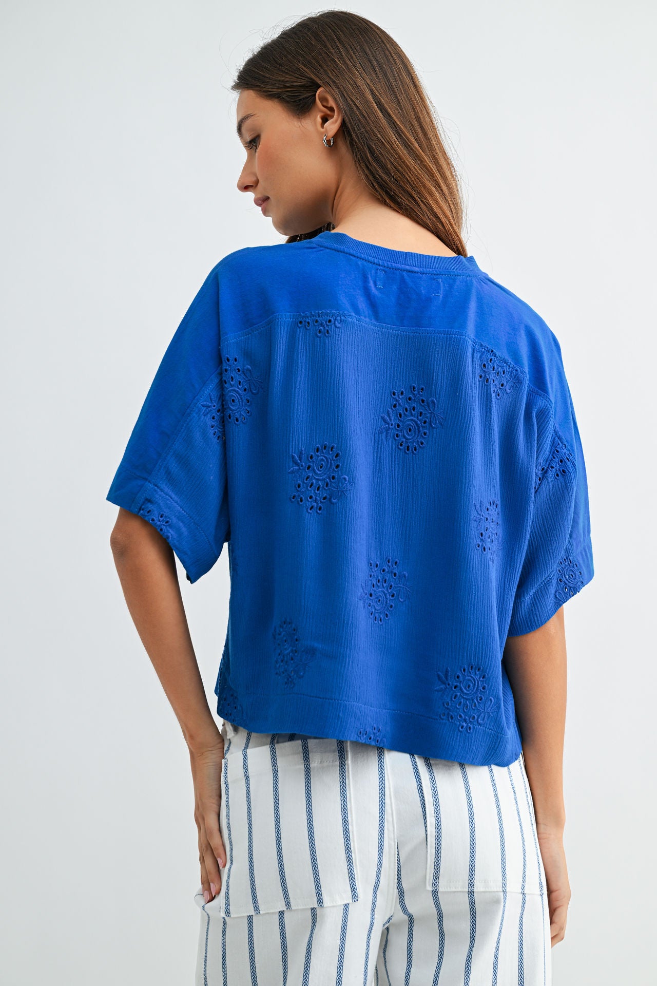Cobalt Short Sleeve Crop T-Shirt