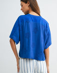 Cobalt Short Sleeve Crop T-Shirt