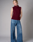 Raisin sleeveless turtleneck sweater