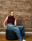 Raisin sleeveless turtleneck sweater