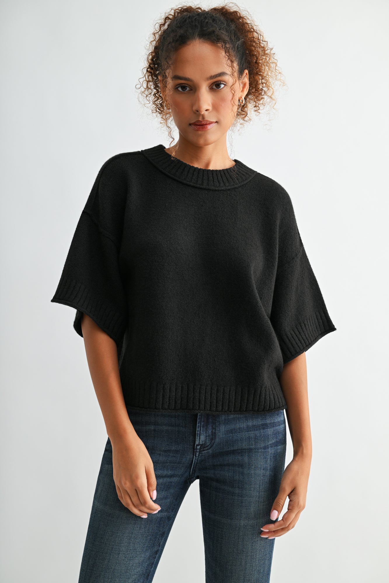 Black cropped broome sweater