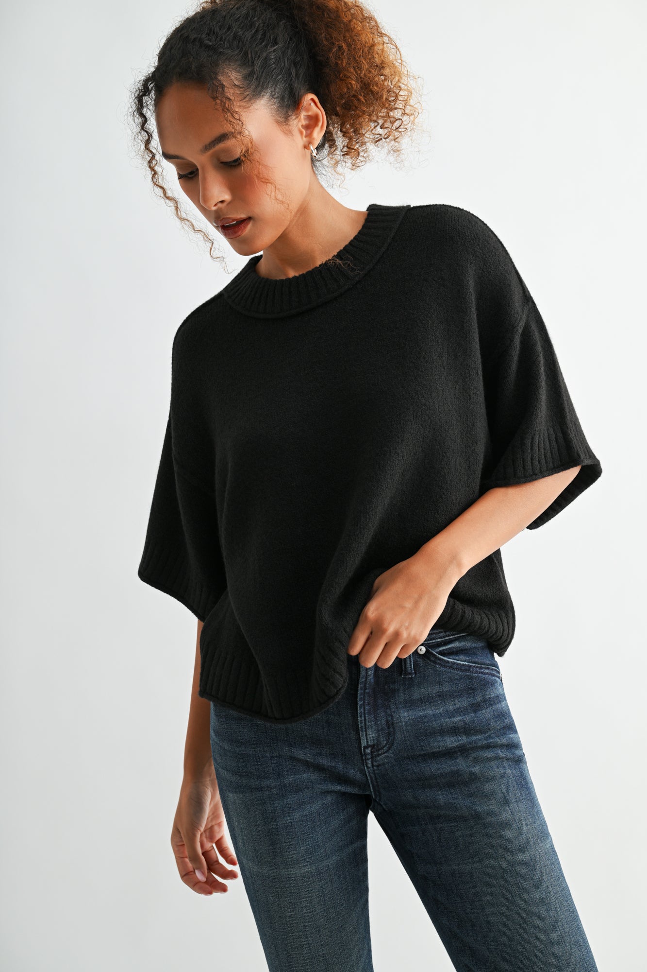 Black cropped broome sweater