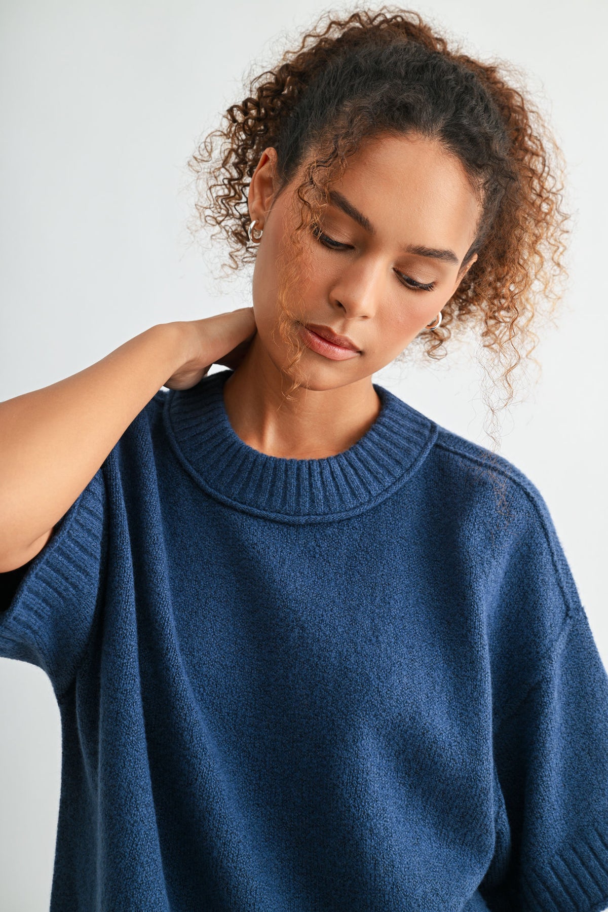 Cadet Blue Plus-Size Broome Crop Sweater