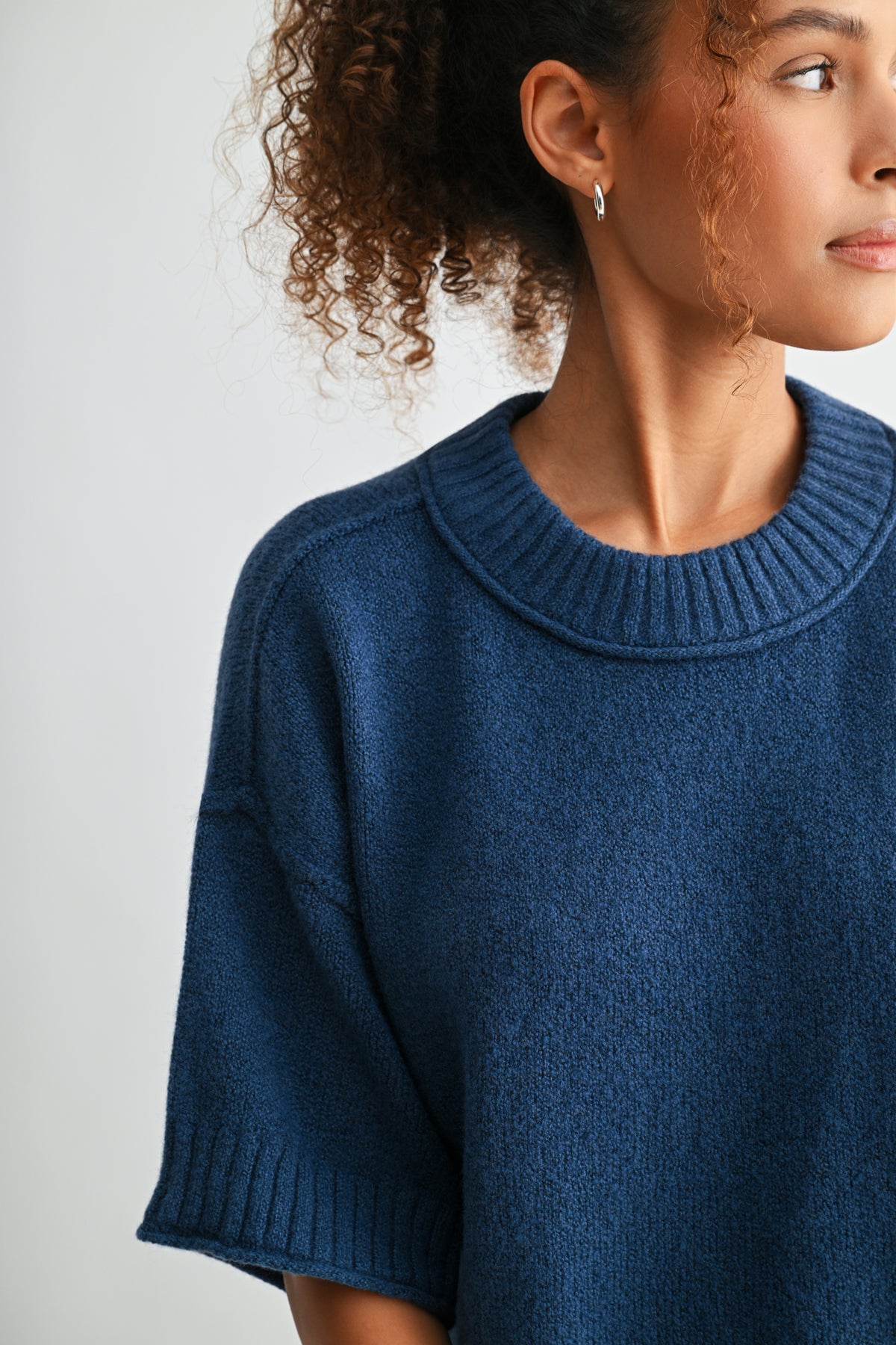 Cadet Blue Petite Broome Crop Sweater