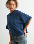 Cadet Blue Petite Broome Crop Sweater