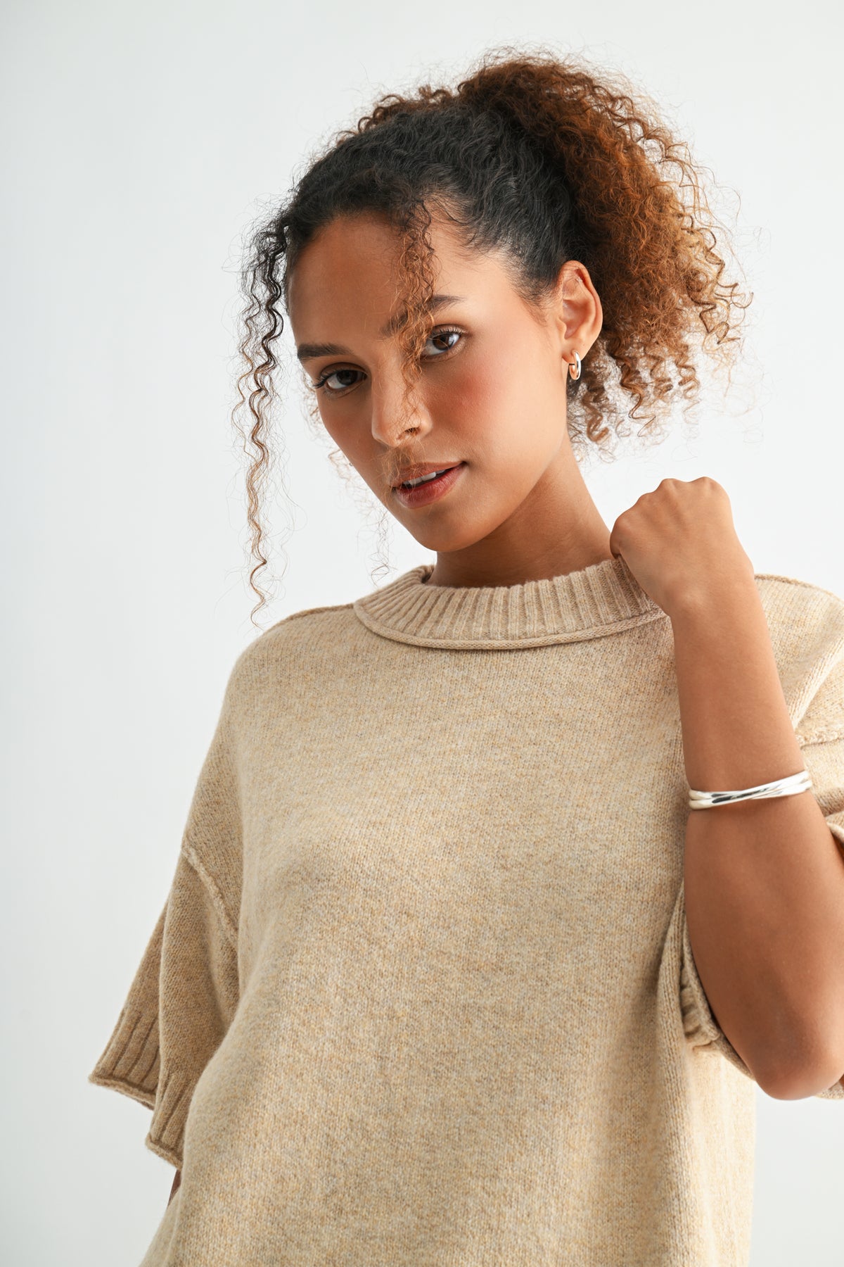 Khaki Plus-Size Broome Crop Sweater