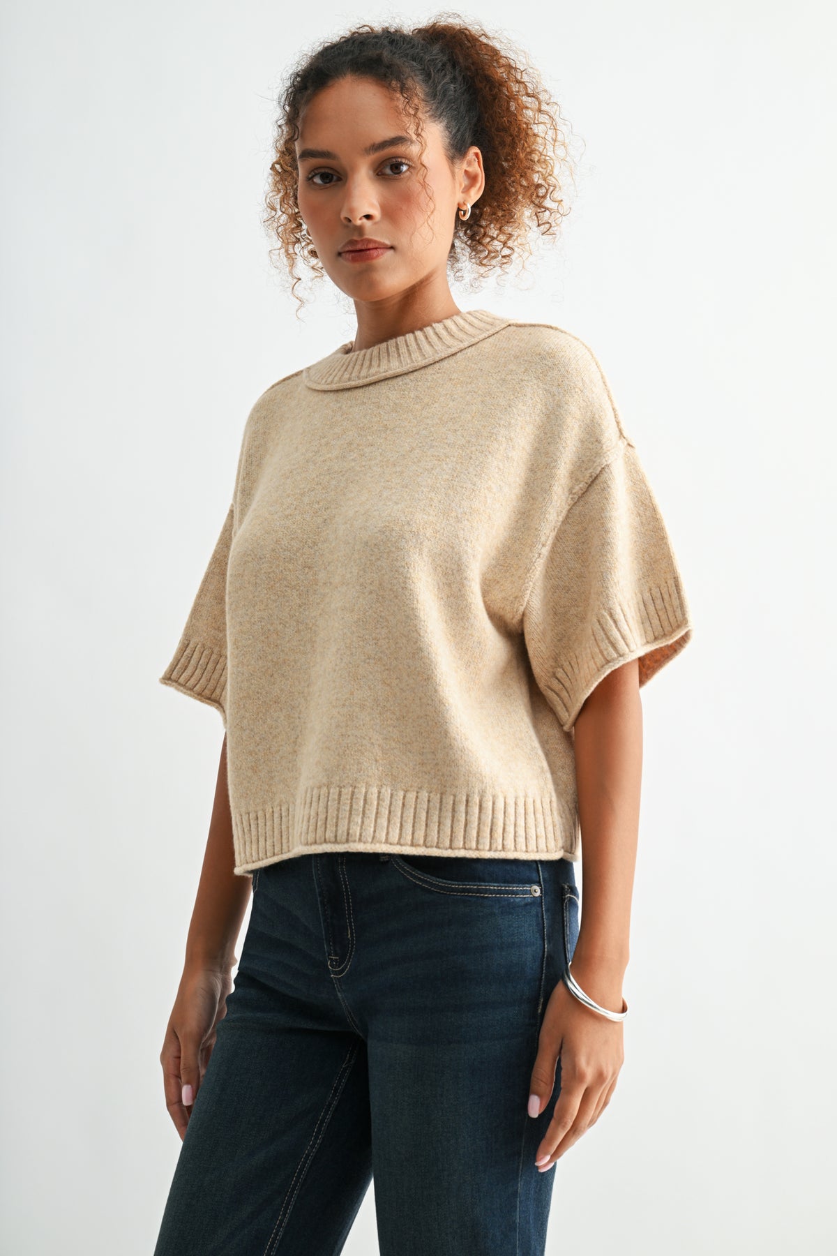 Khaki Plus-Size Broome Crop Sweater