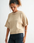 Khaki cropped broome sweater
