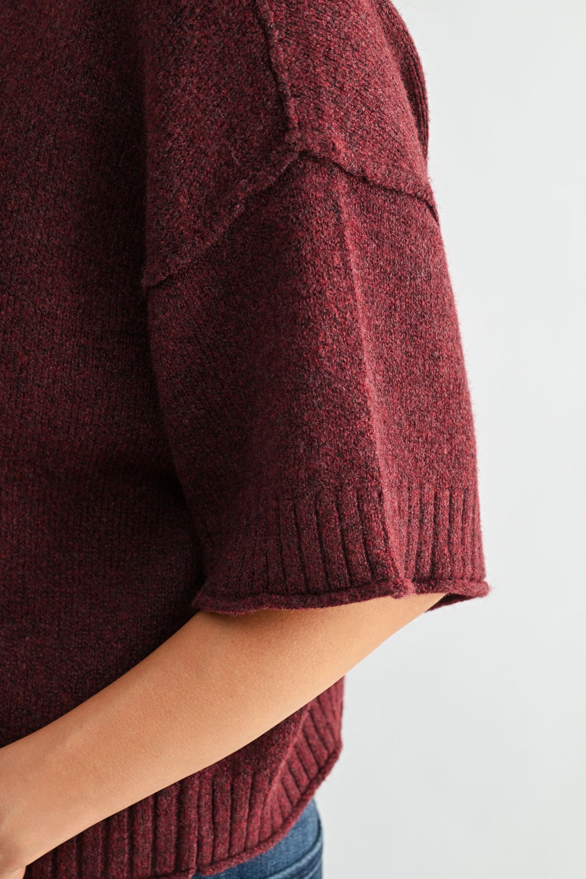Raisin cropped broome sweater