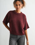 Raisin cropped broome sweater