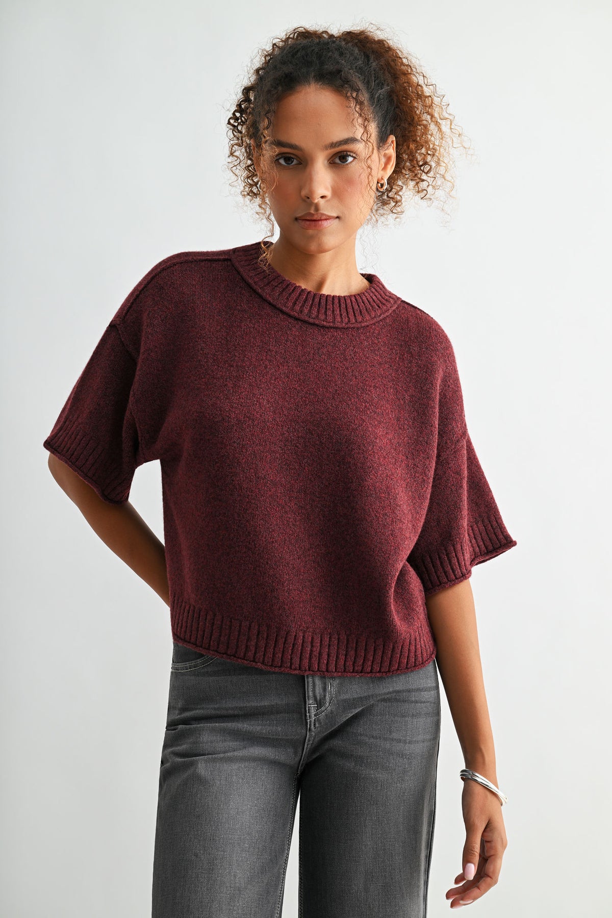 Raisin cropped broome sweater