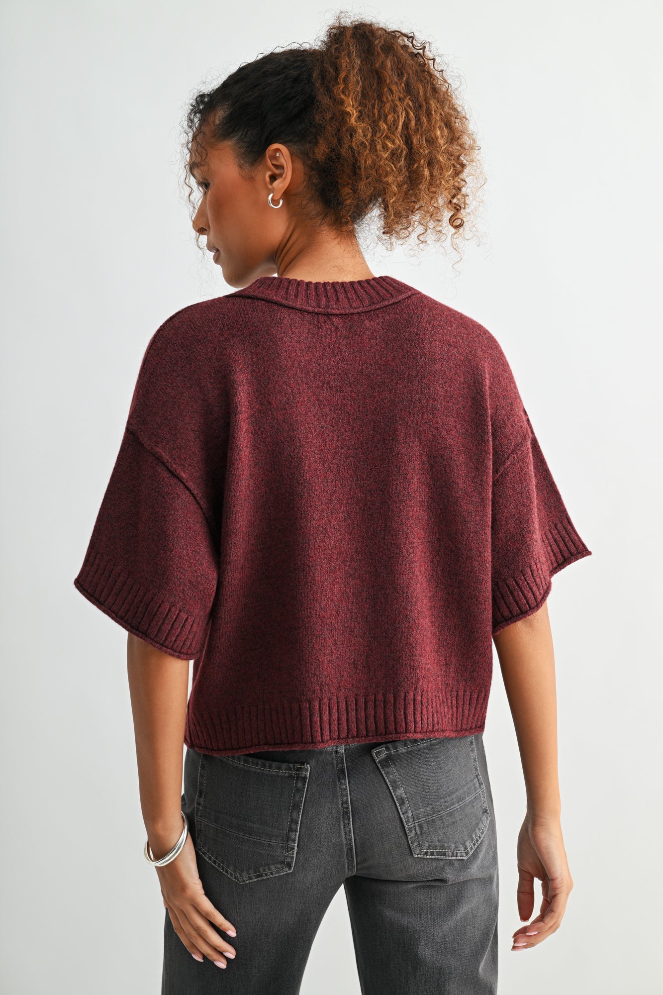 Raisin cropped broome sweater
