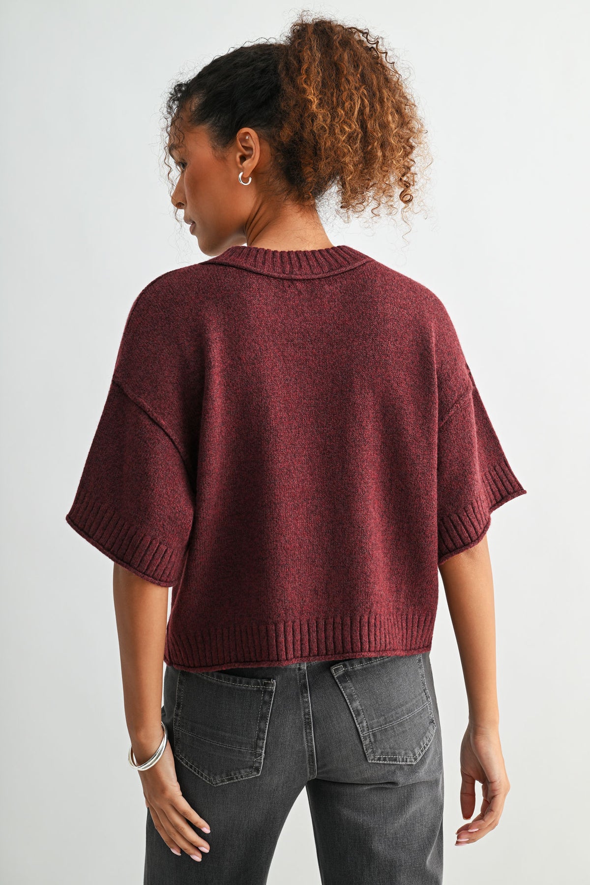 Raisin cropped broome sweater