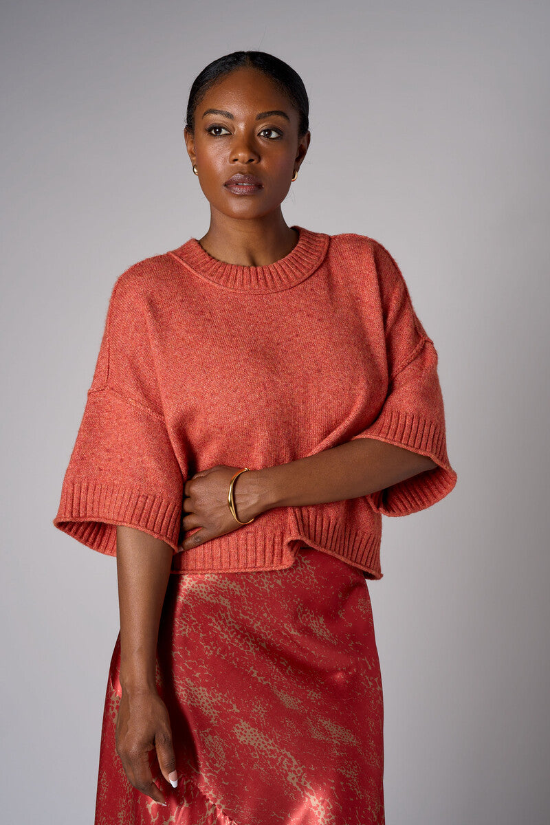 Tea Rose cropped broome sweater