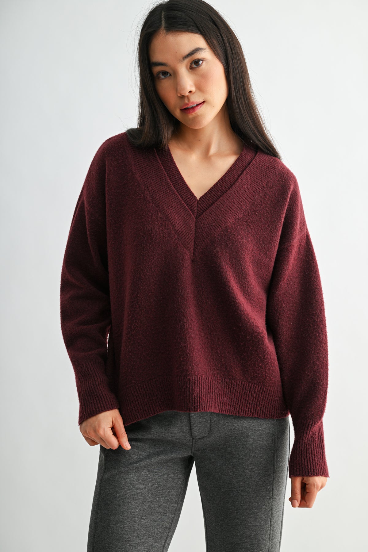 Burgundy Long Sleeve Sweater