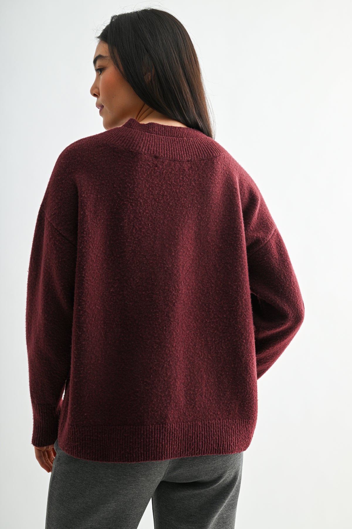 Burgundy Long Sleeve Sweater