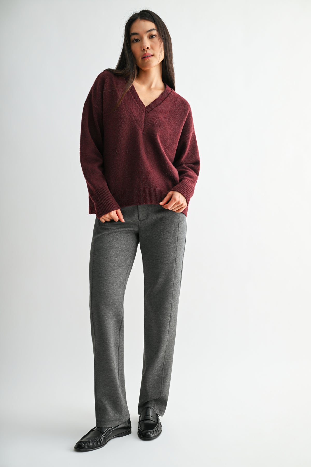 Burgundy Long Sleeve Sweater