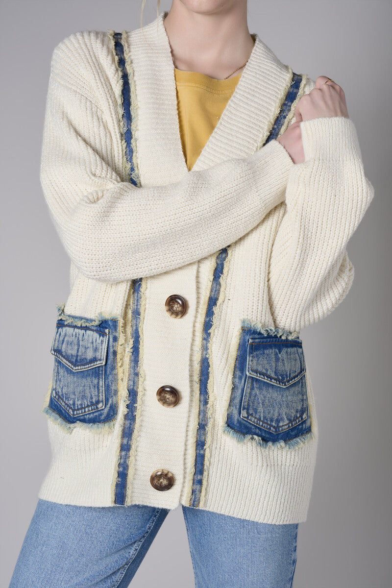 Discover the allure of 'Bone White' in our top-selling Boyfriend Cardigan.