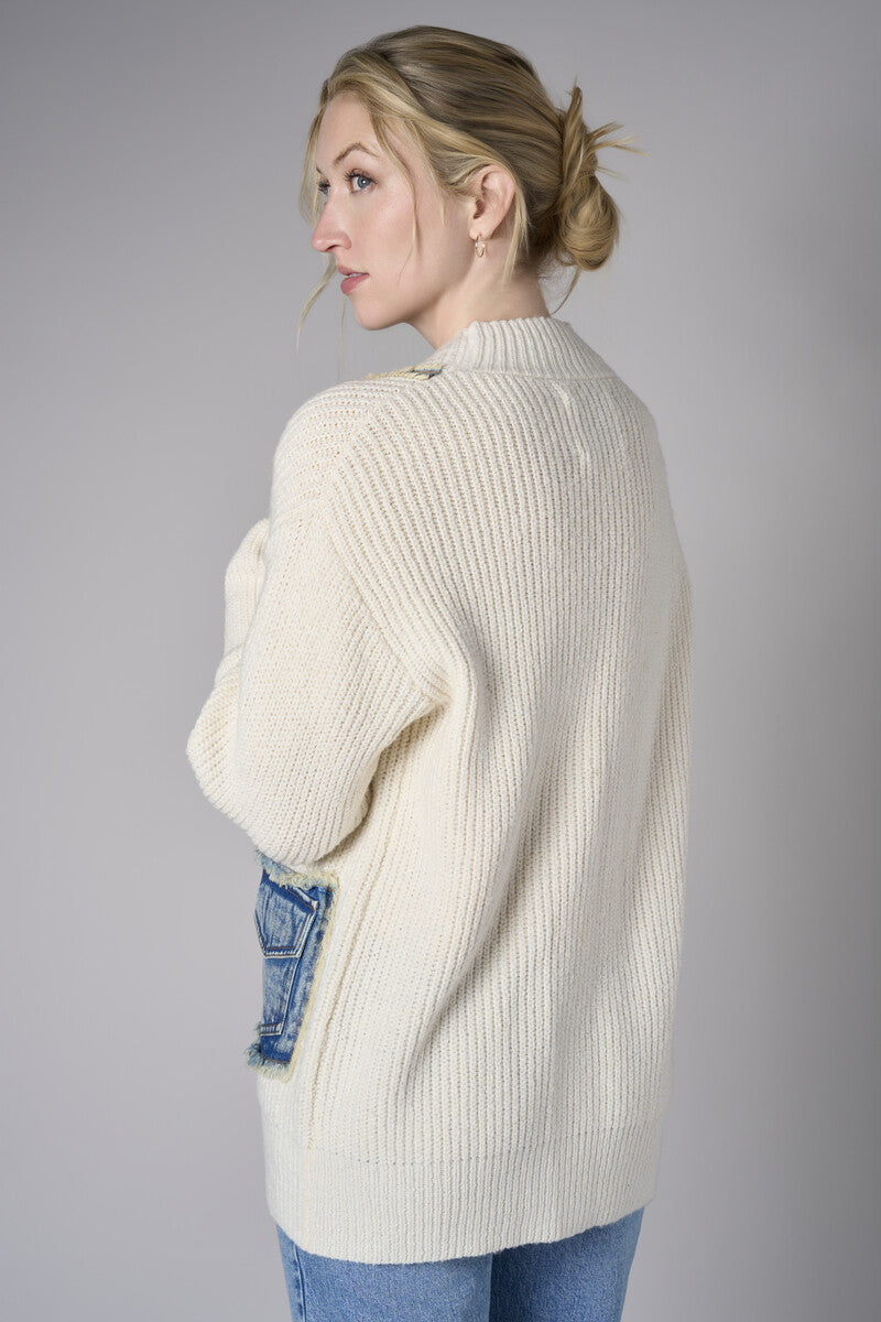 Discover the allure of 'Bone White' in our top-selling Boyfriend Cardigan.