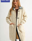 Parchment Plus-Size Denim Collar Cardigan
