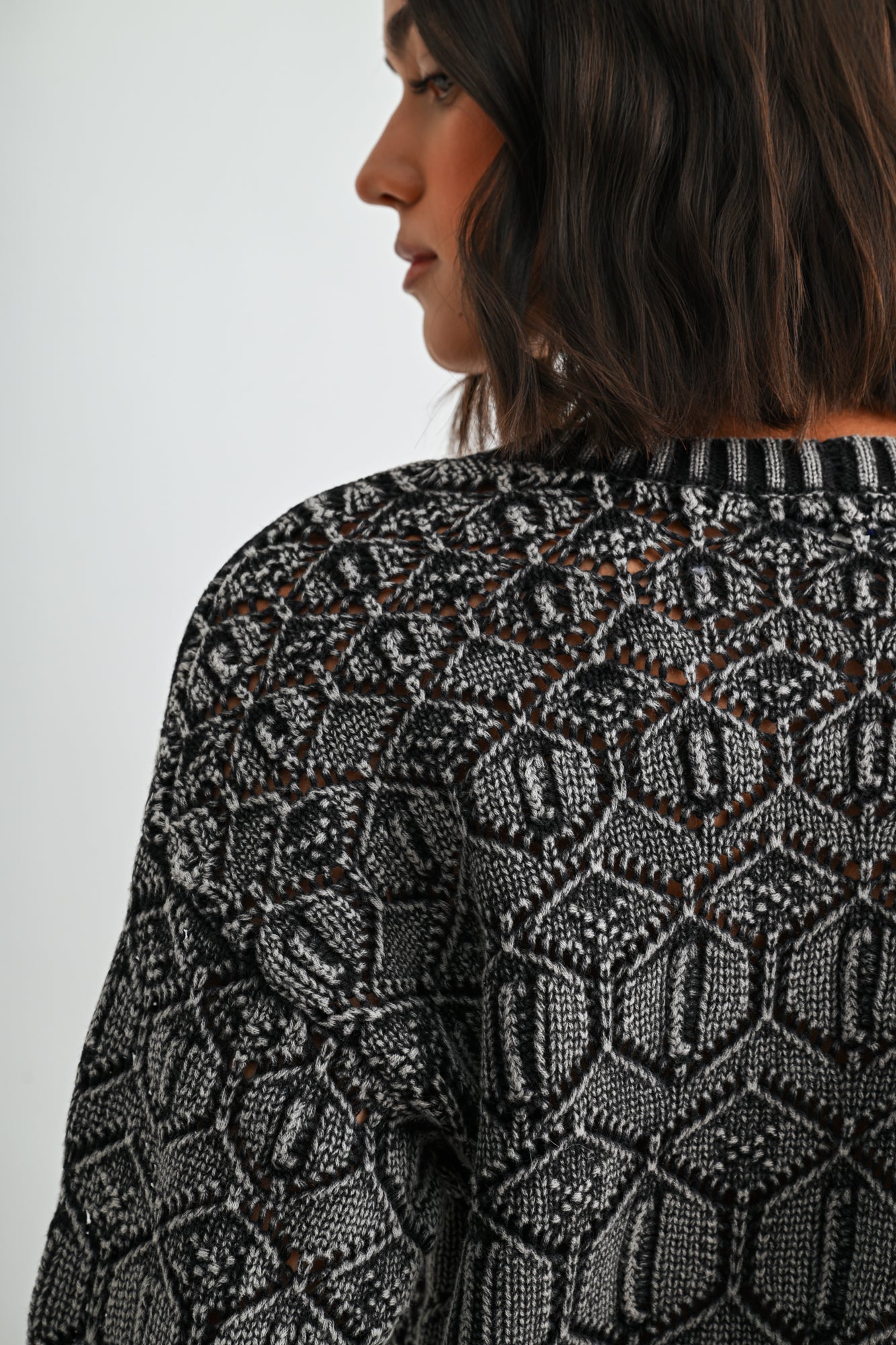 Black Crew Neck Distressed Sweater