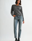 Black Crew Neck Distressed Sweater