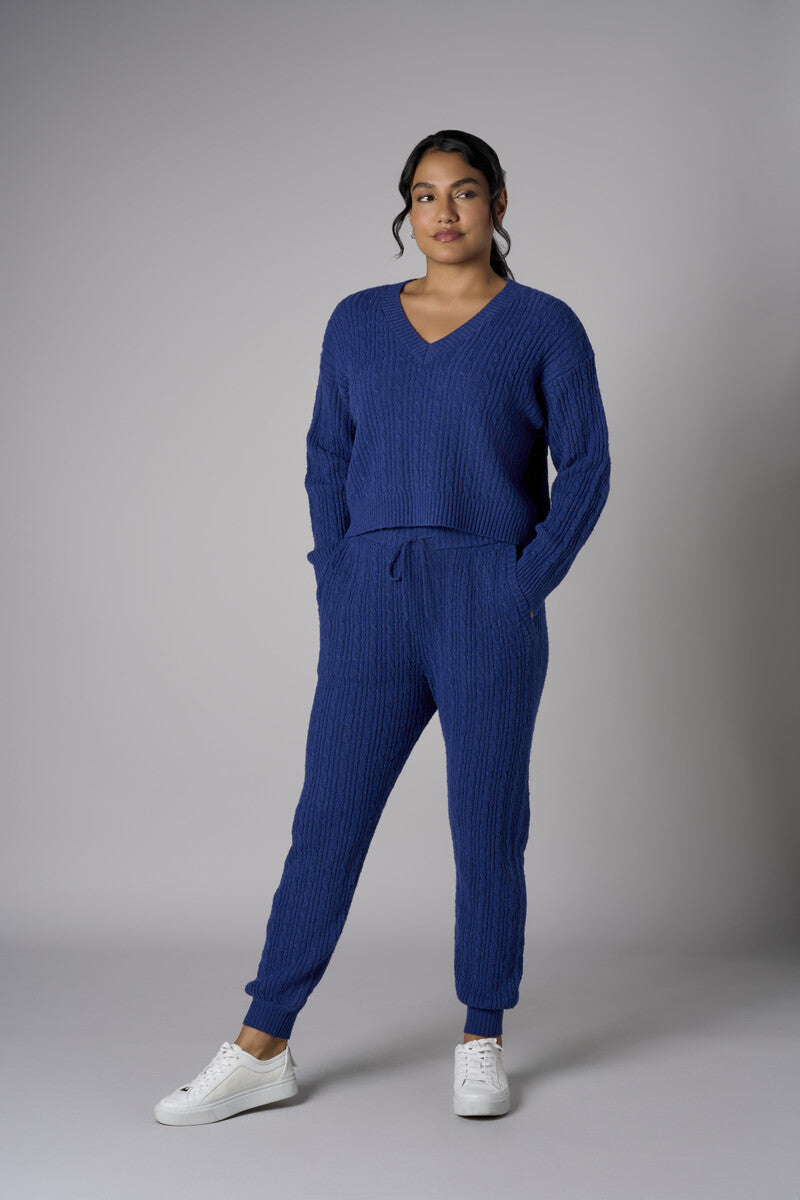 The perfect blend of style and color: 'Twilight' Cable Knit Sweater.