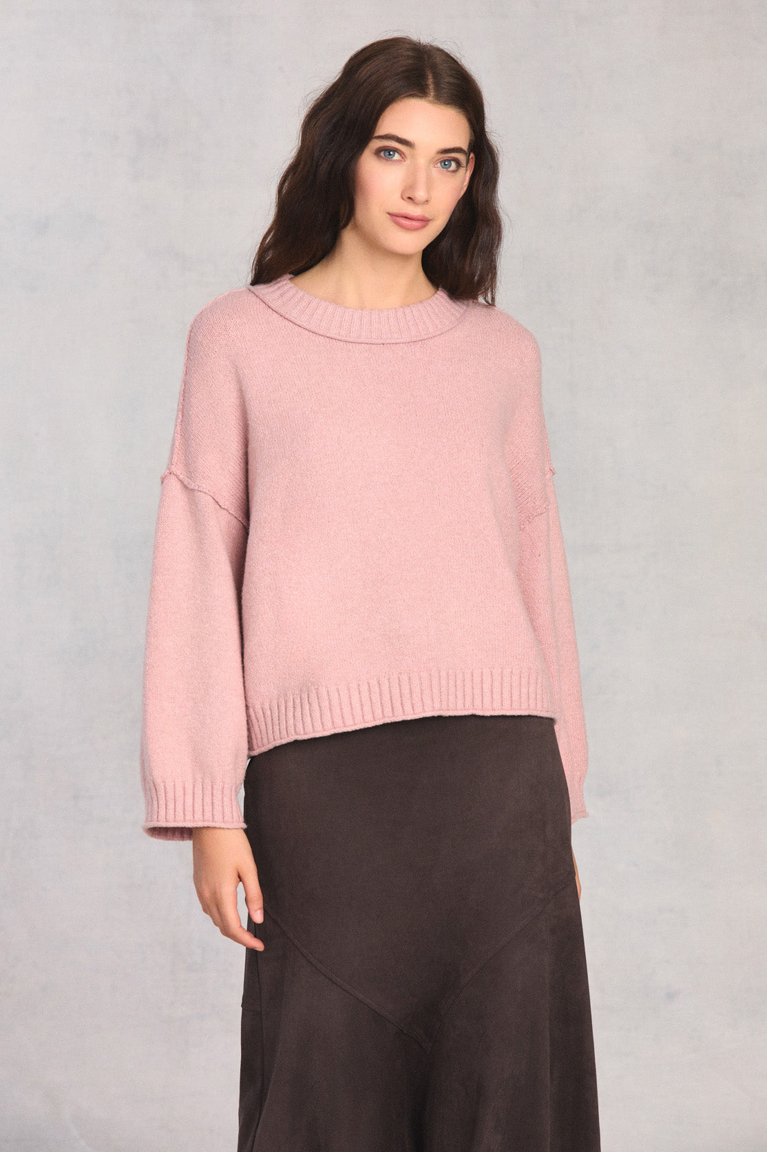 Blush Long Sleeve Cropped Sweater
