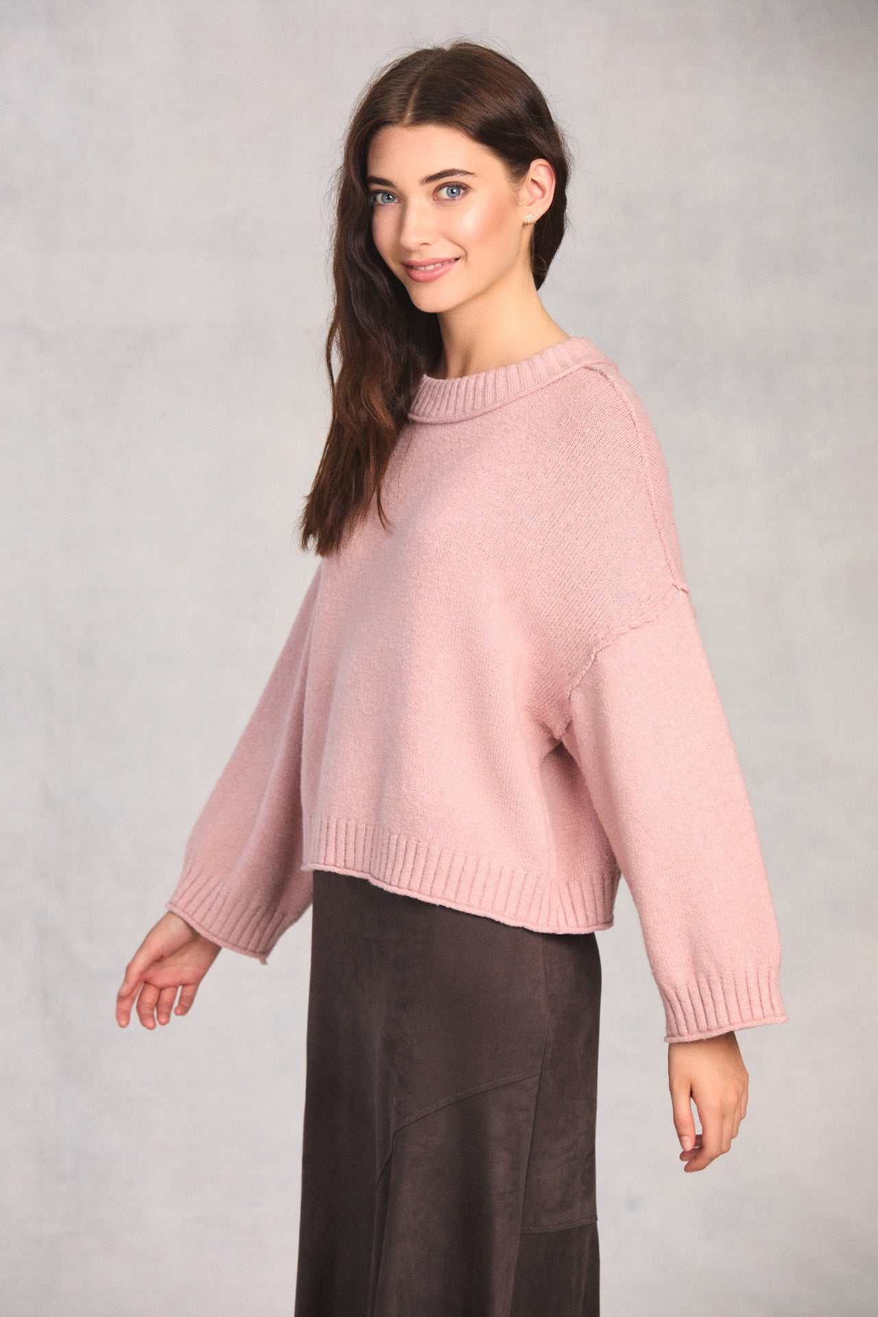 Blush Long Sleeve Cropped Sweater

