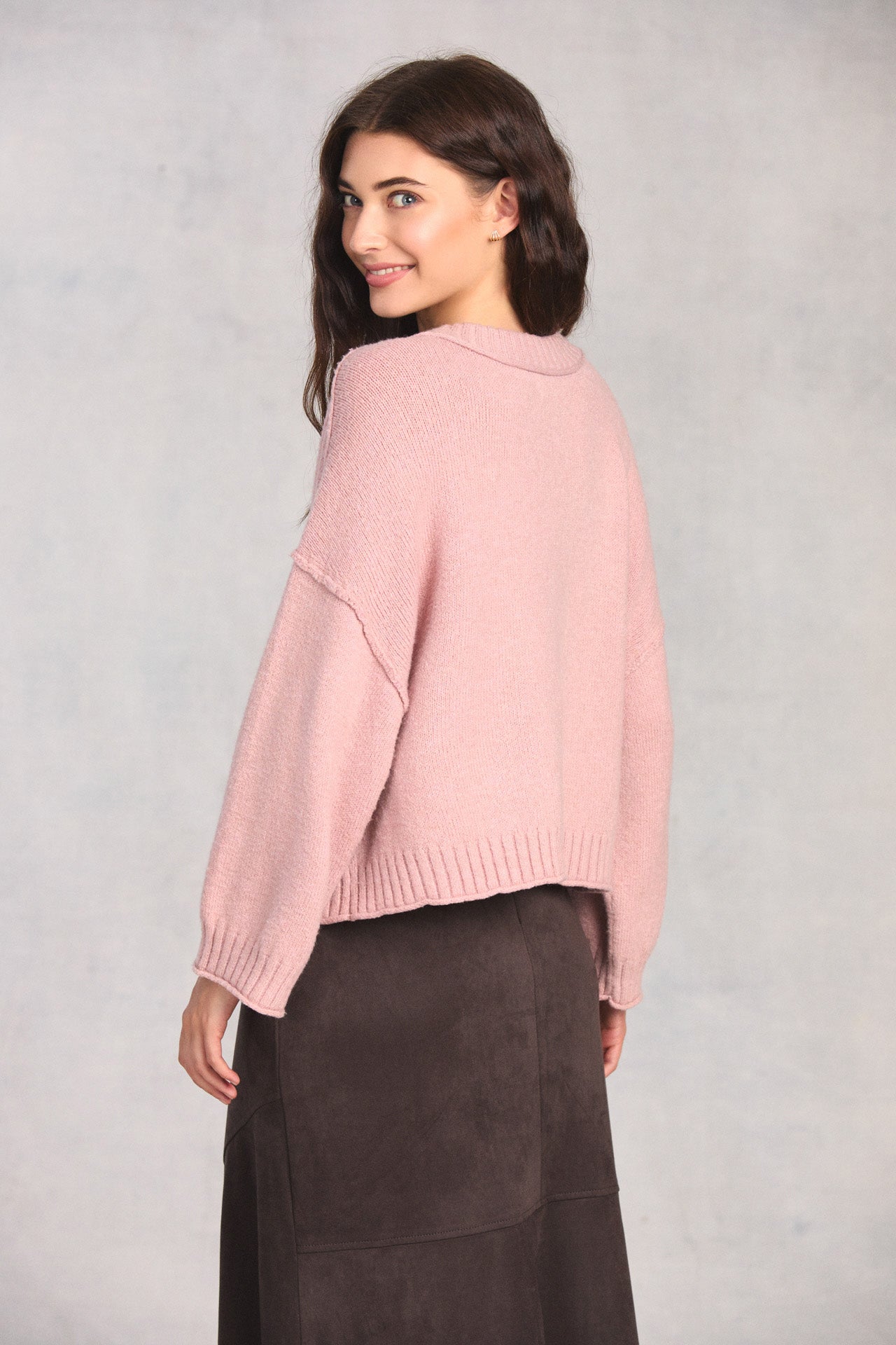 Blush Long Sleeve Cropped Sweater
