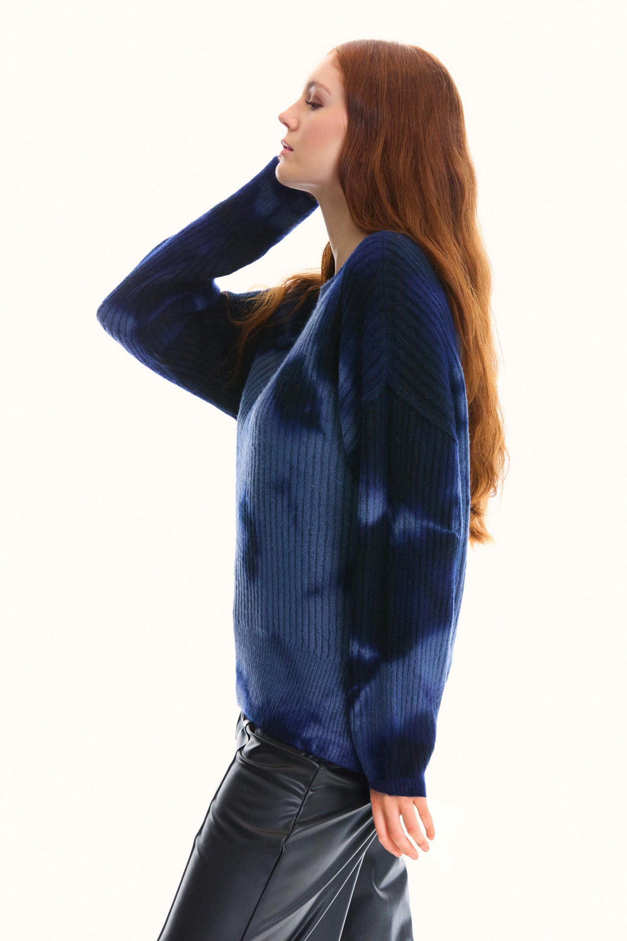 Midnight Long Sleeve Tie-Dye Sweater