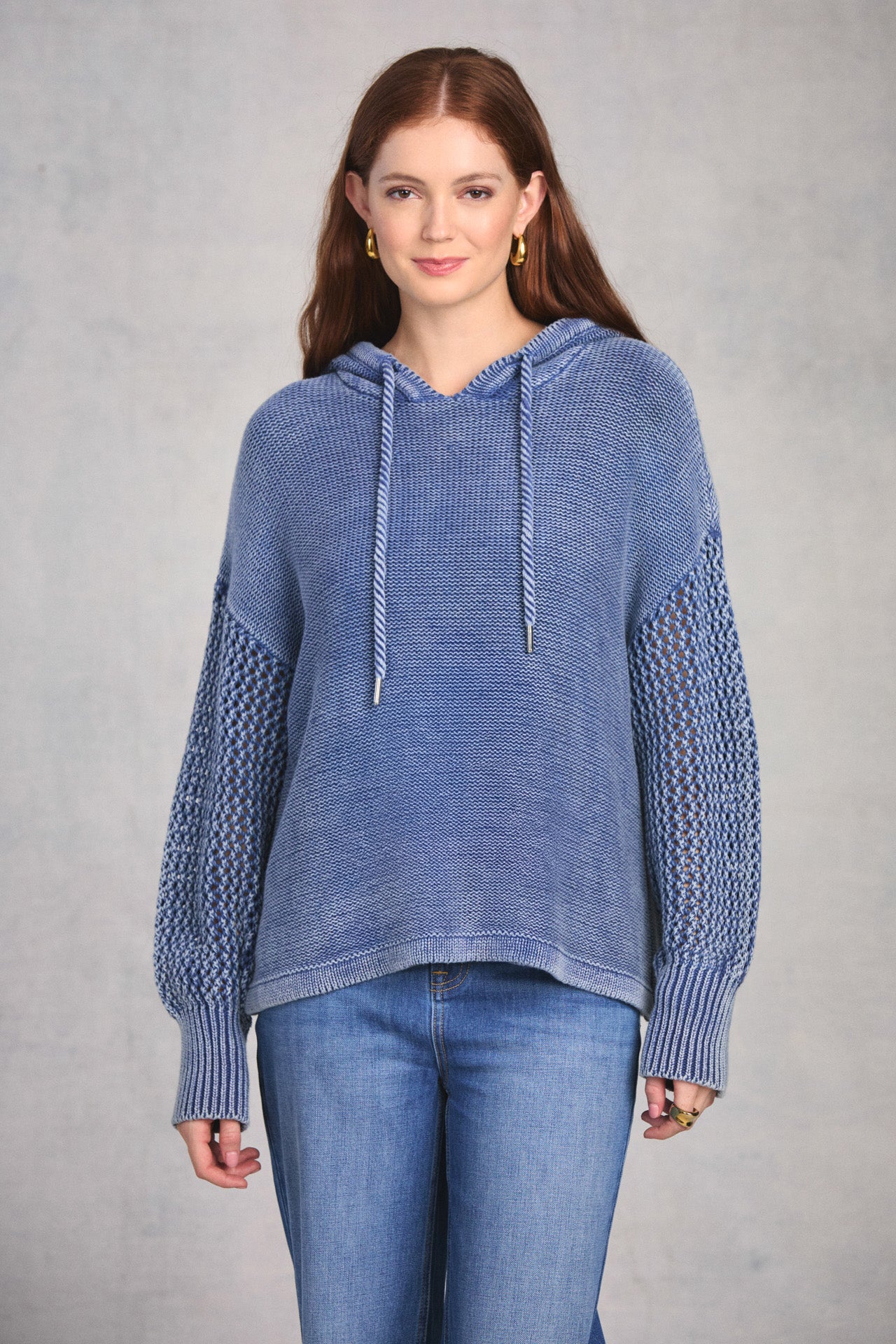 Cadet Blue Long Sleeve Hoodie
