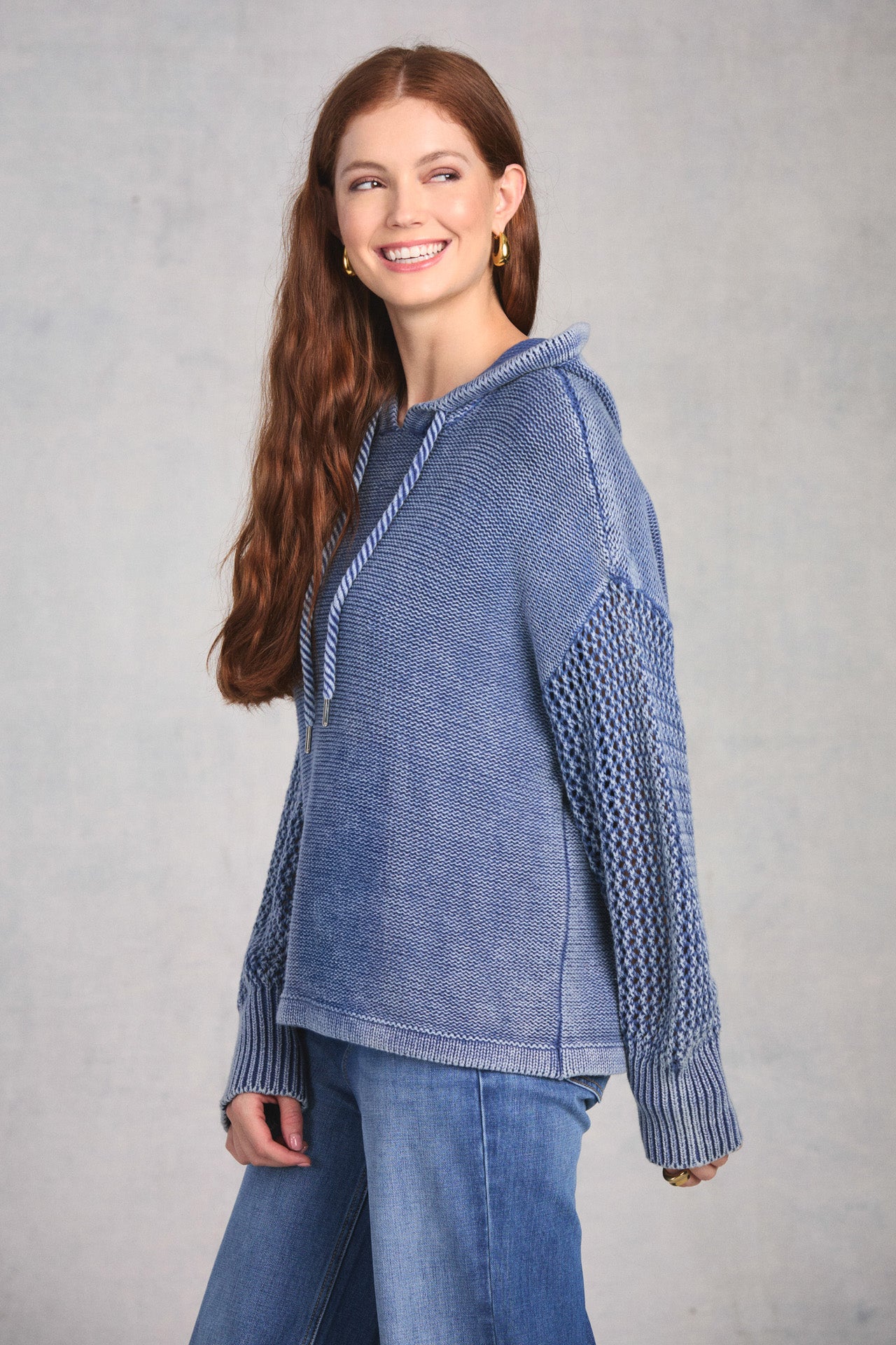 Cadet Blue Long Sleeve Hoodie
