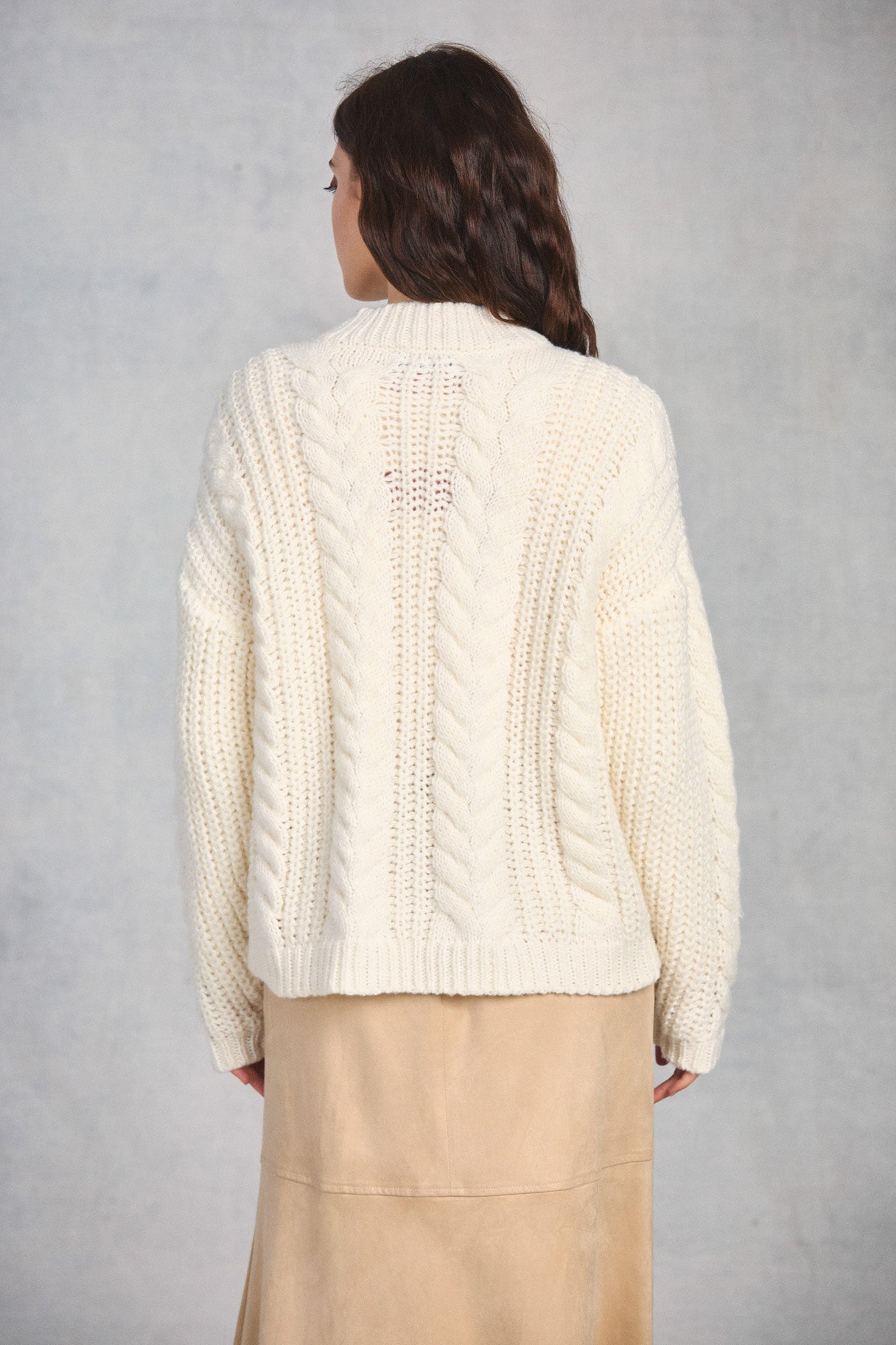 Cloud Long Sleeve Cable Knit Sweater