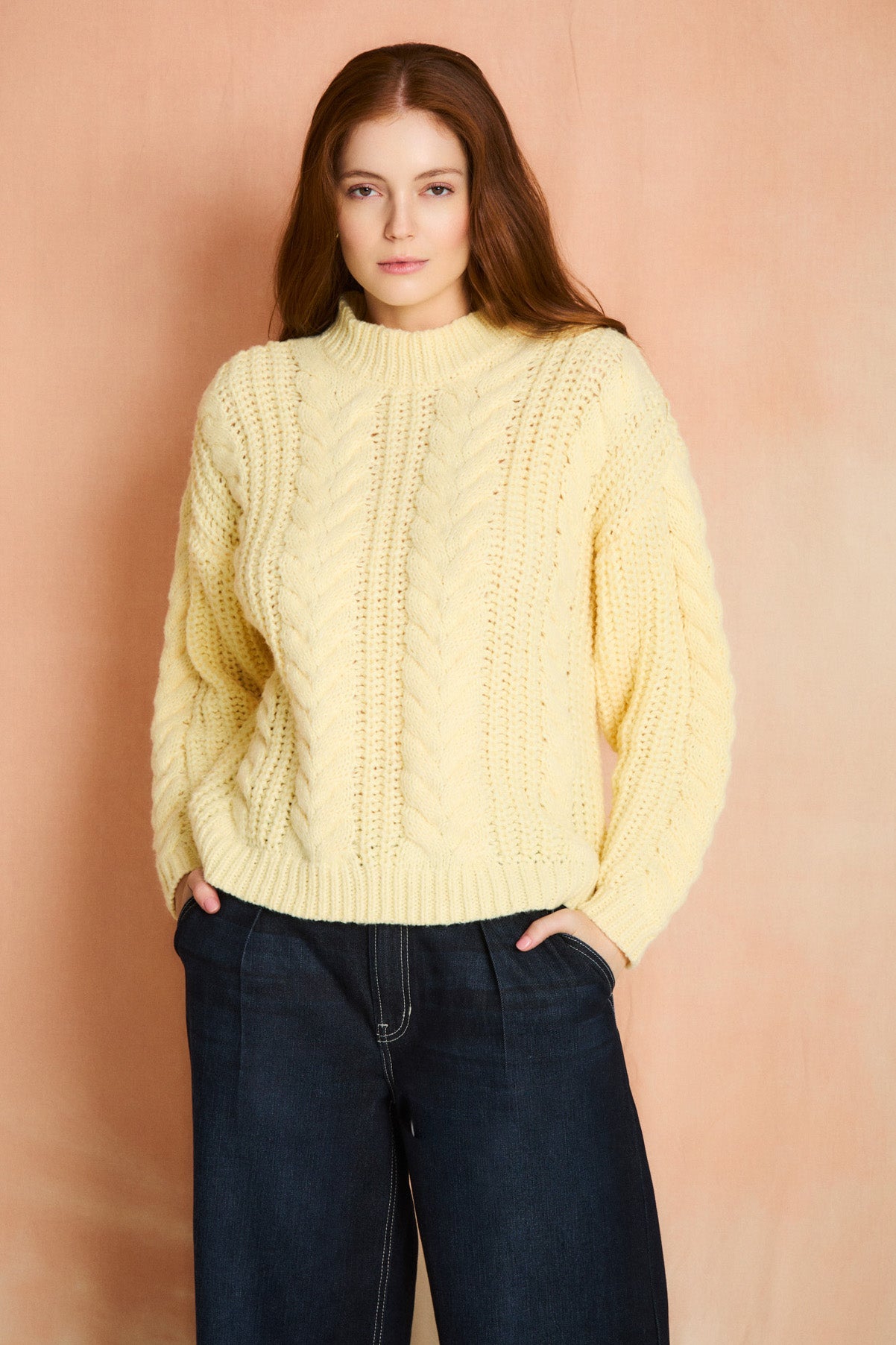 Sunlight Long Sleeve Cable Knit Sweater