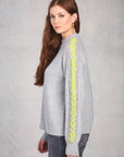 Heather Grey Long Sleeve Embroidered Sweater