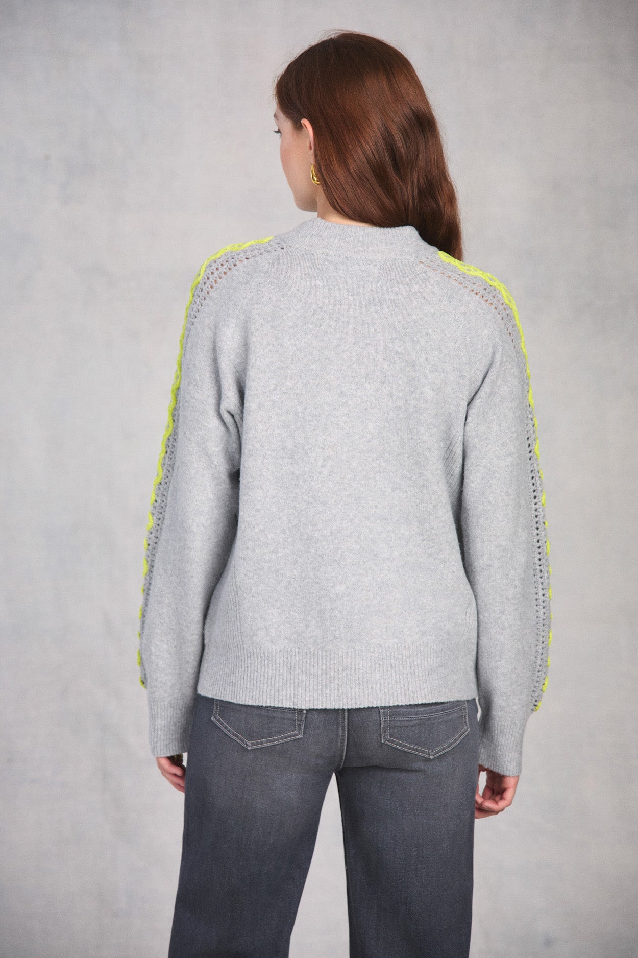 Heather Grey Long Sleeve Embroidered Sweater