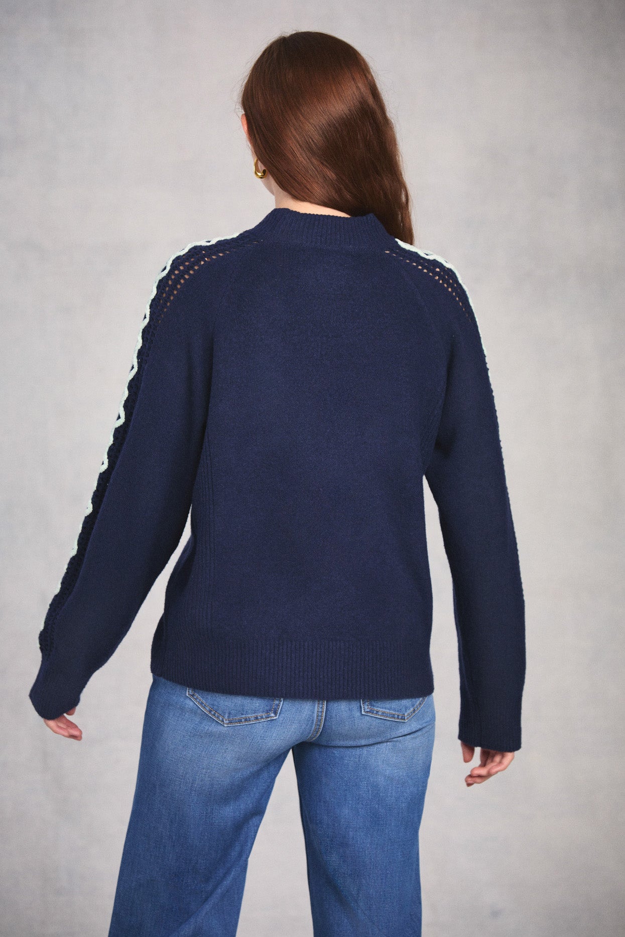 Midnight Long Sleeve Embroidered Sweater
