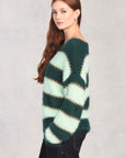 Spruce Mint Long Sleeve Boat Neck Sweater