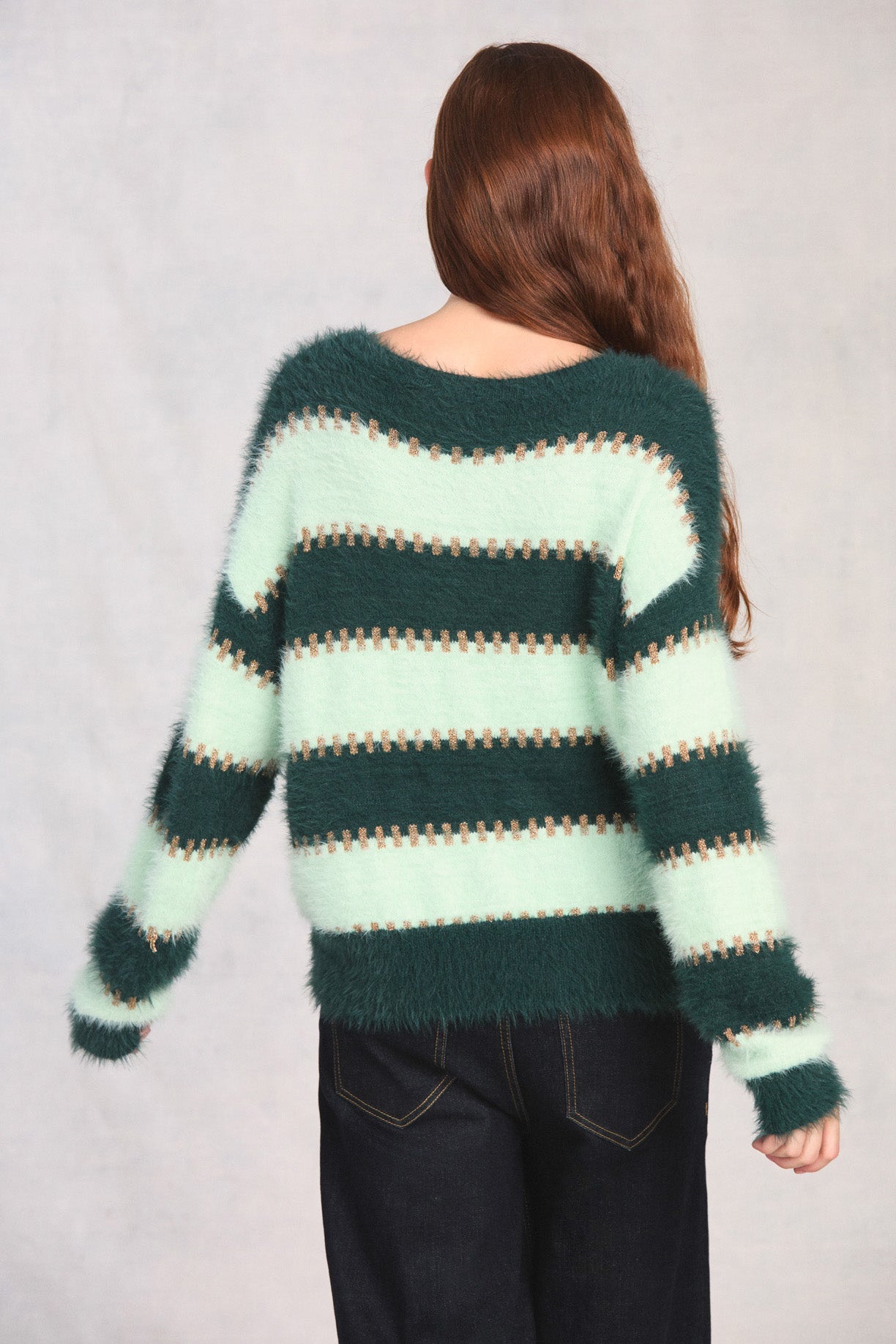 Spruce Mint Long Sleeve Boat Neck Sweater