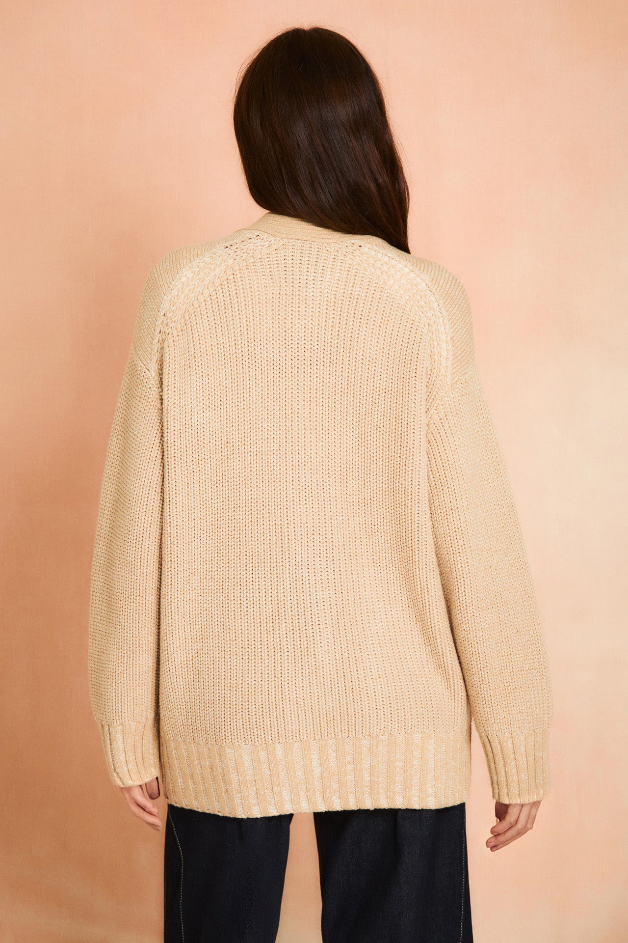 Champagne Long Sleeve Cardigan Sweater