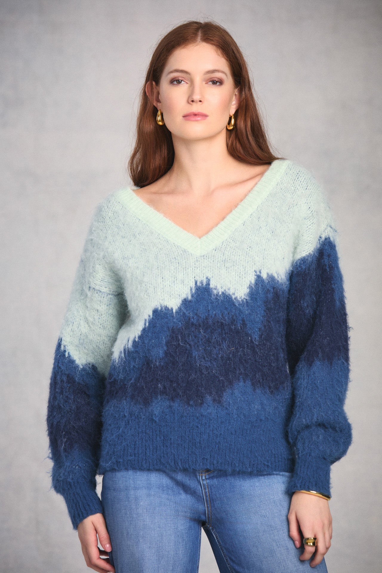 Mint Long Sleeve Brushed Jacquard Sweater