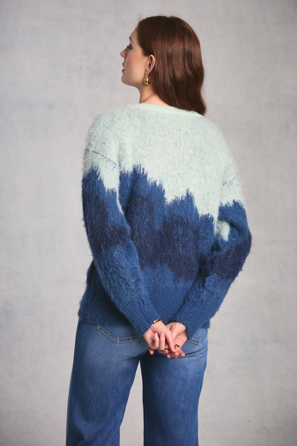 Mint Long Sleeve Brushed Jacquard Sweater