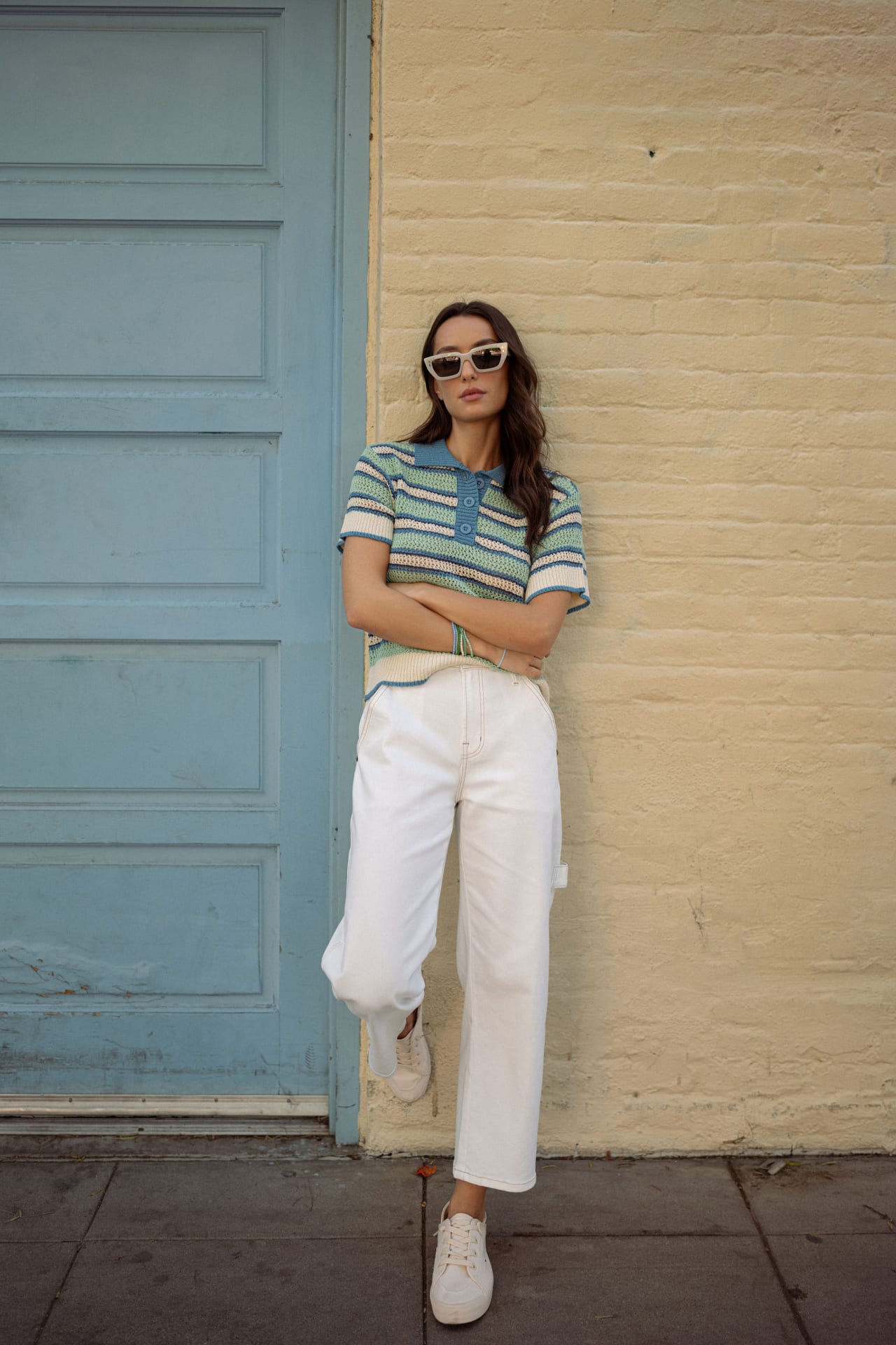 Relaxed Carpenter Crop Jean Ivory