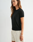 Black Short Sleeve Sweater