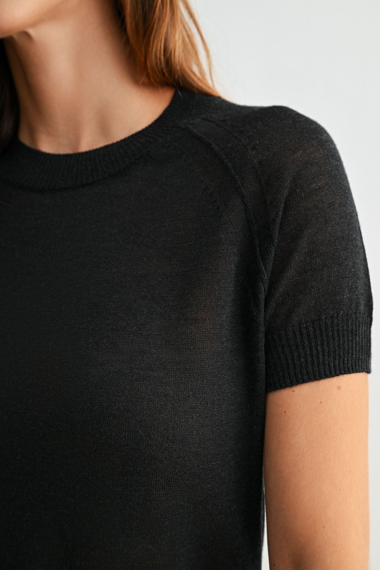 Black Short Sleeve Sweater