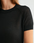 Black Short Sleeve Sweater