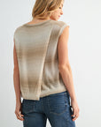 Latte Sleeveless Wrap Back Top