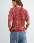Brick Short Sleeve Distressed Sweater
